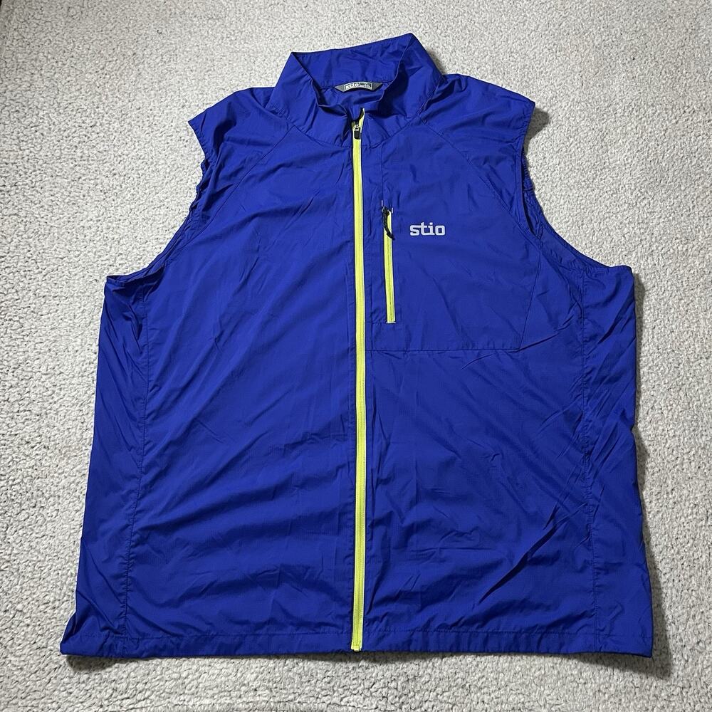 Stio Vest Mens 2XL Blue Lightweight Golf Full Zip Outdoor Hike Golf